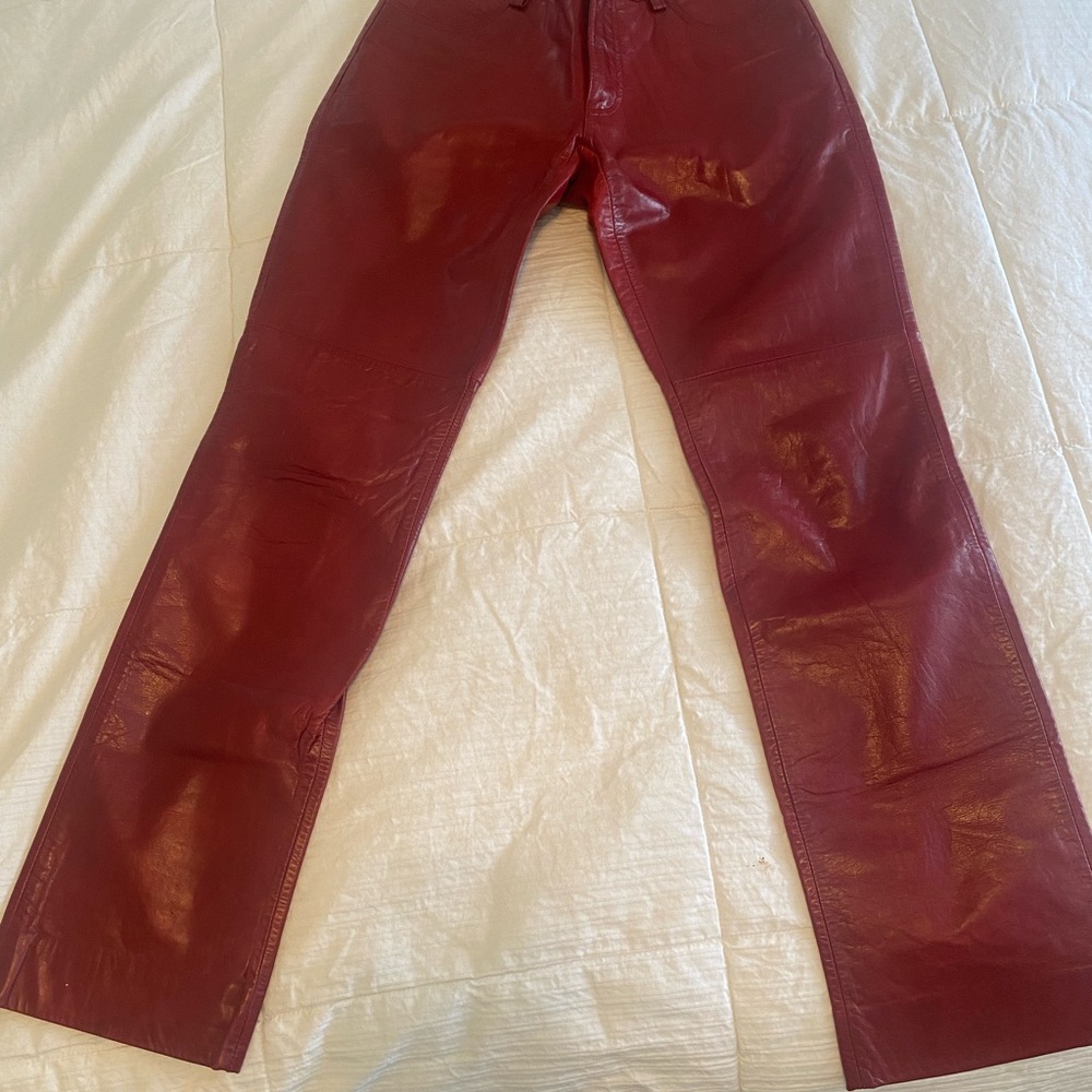 Vintage Gap Y2K red leather jeans